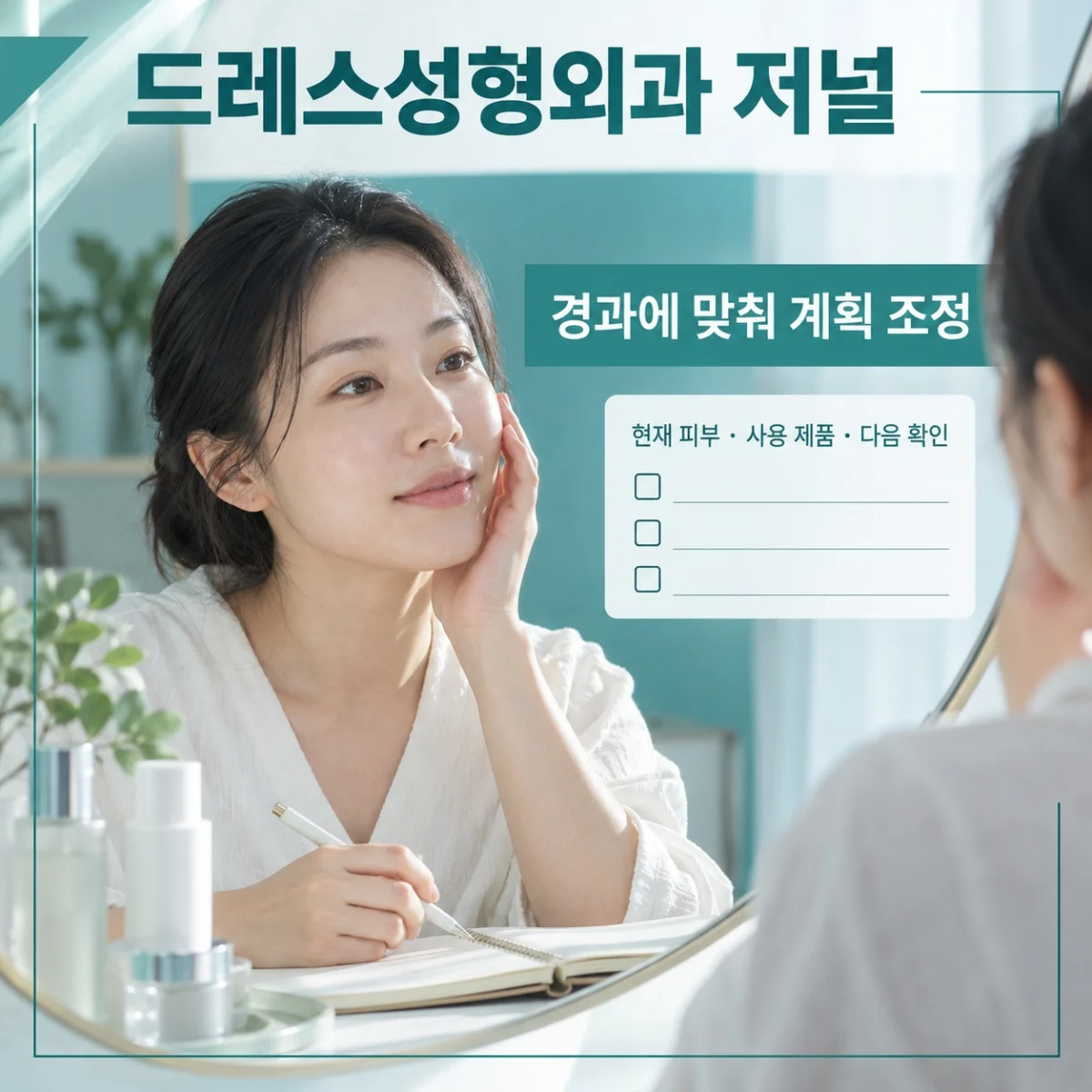 현재 피부 반응과 다음 치료 계획을 확인하는 상담 카드