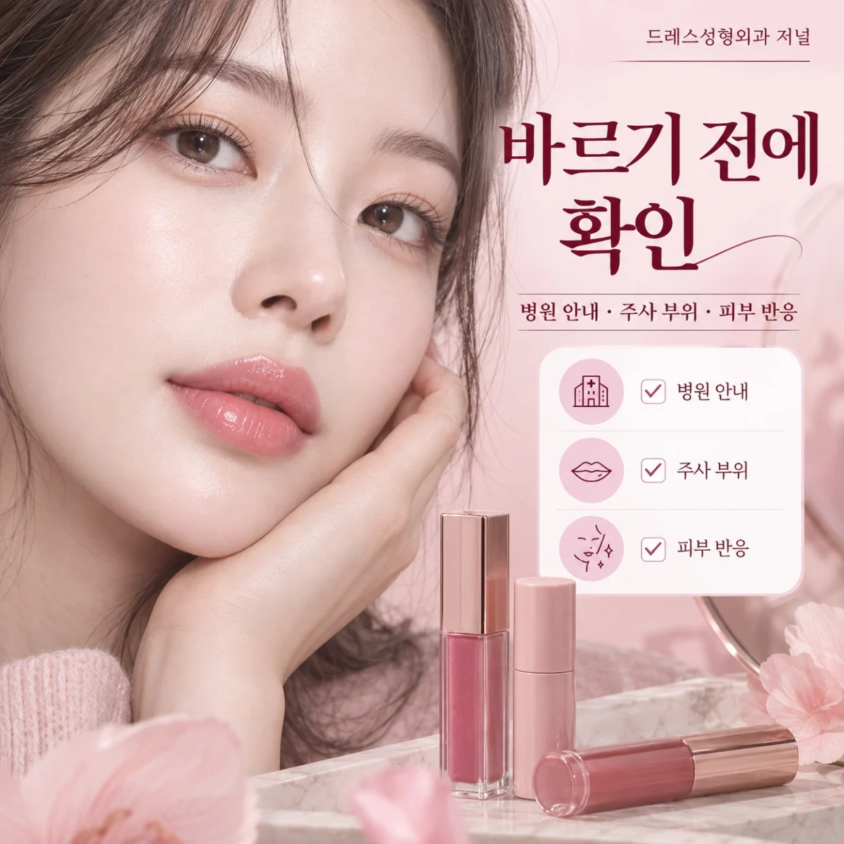 립 제품을 바르기 전 확인할 항목 카드