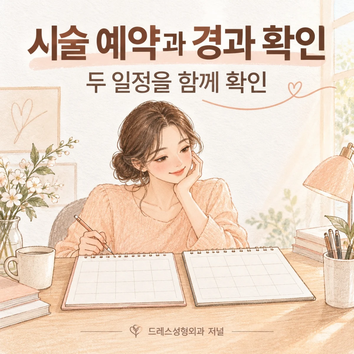 촬영과 경과 확인을 나누어 보는 일정 스케치