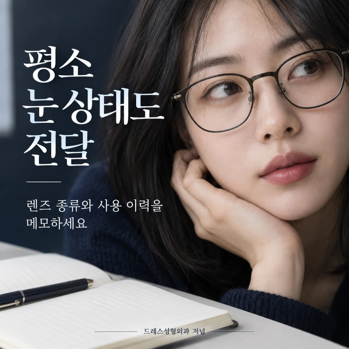 불편한 눈 증상을 전달하는 상담 메모 카드