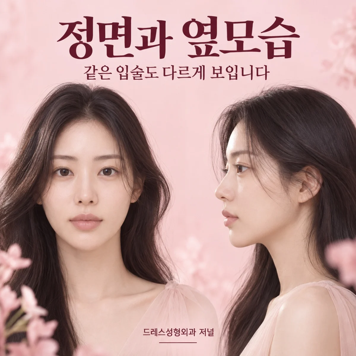 정면과 옆모습 — 같은 입술도 다르게 보입니다