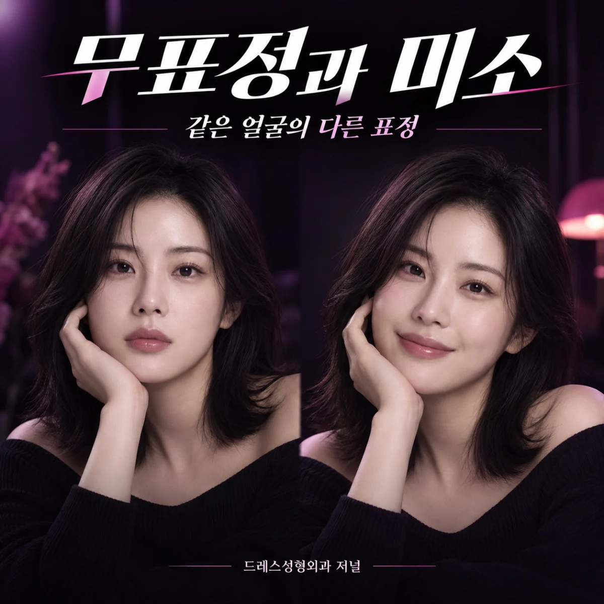 무표정과 미소 — 같은 얼굴의 다른 표정