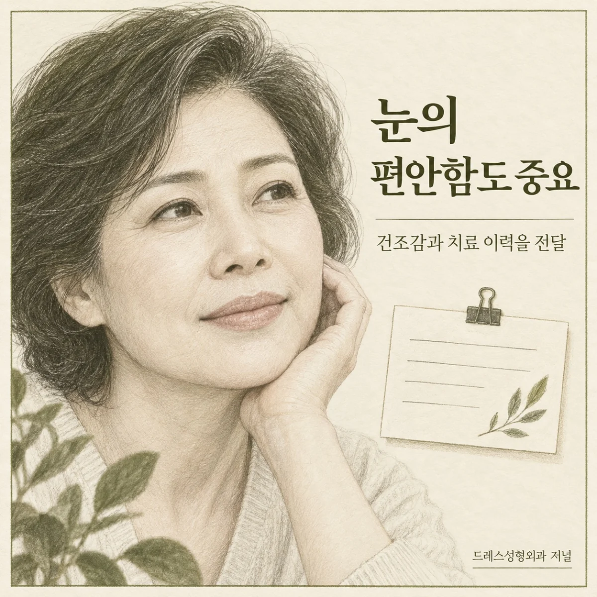 눈의 편안함도 중요 — 건조감과 치료 이력을 전달