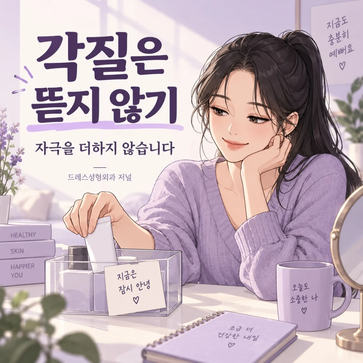 각질은 뜯지 않기 — 자극을 더하지 않습니다