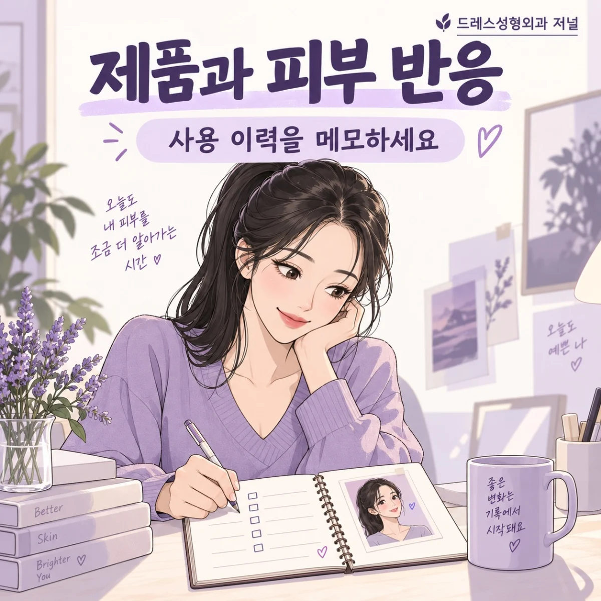 제품과 피부 반응 — 사용 이력을 메모하세요