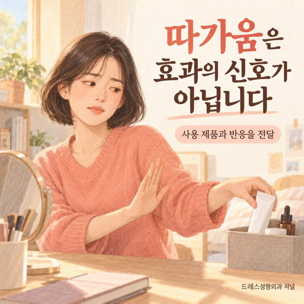 따가움은 효과의 신호가 아닙니다 — 사용 제품과 반응을 전달