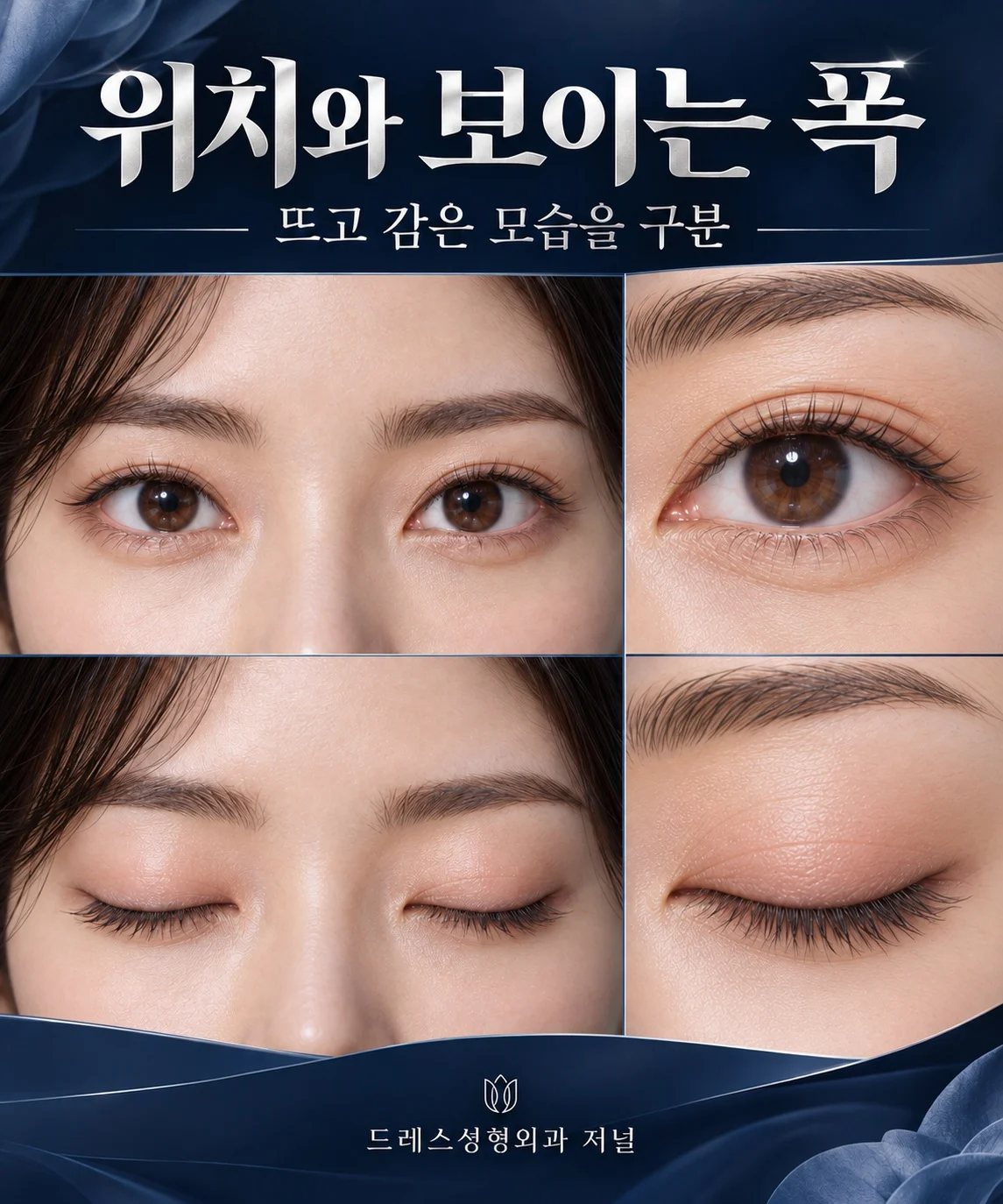 위치와 보이는 폭 — 뜨고 감은 모습을 구분