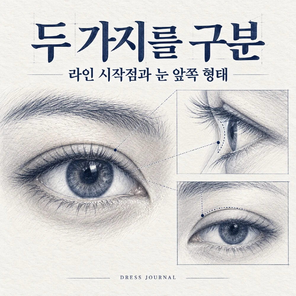 두 가지를 구분 — 라인 시작점과 눈 앞쪽 형태