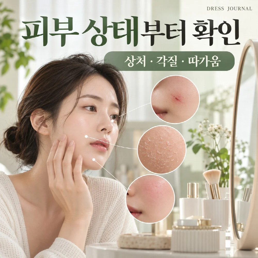피부 상태부터 확인 — 상처 · 각질 · 따가움