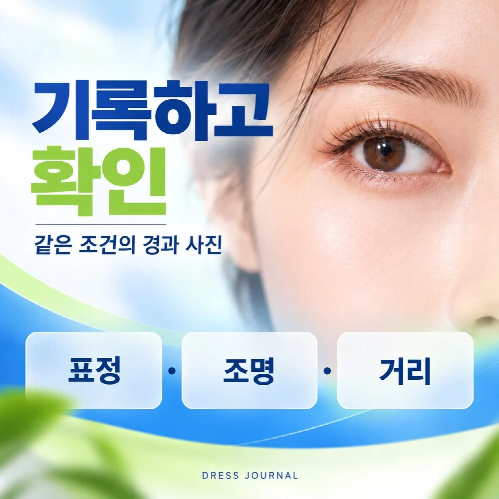 기록하고 확인 — 같은 조건의 경과 사진