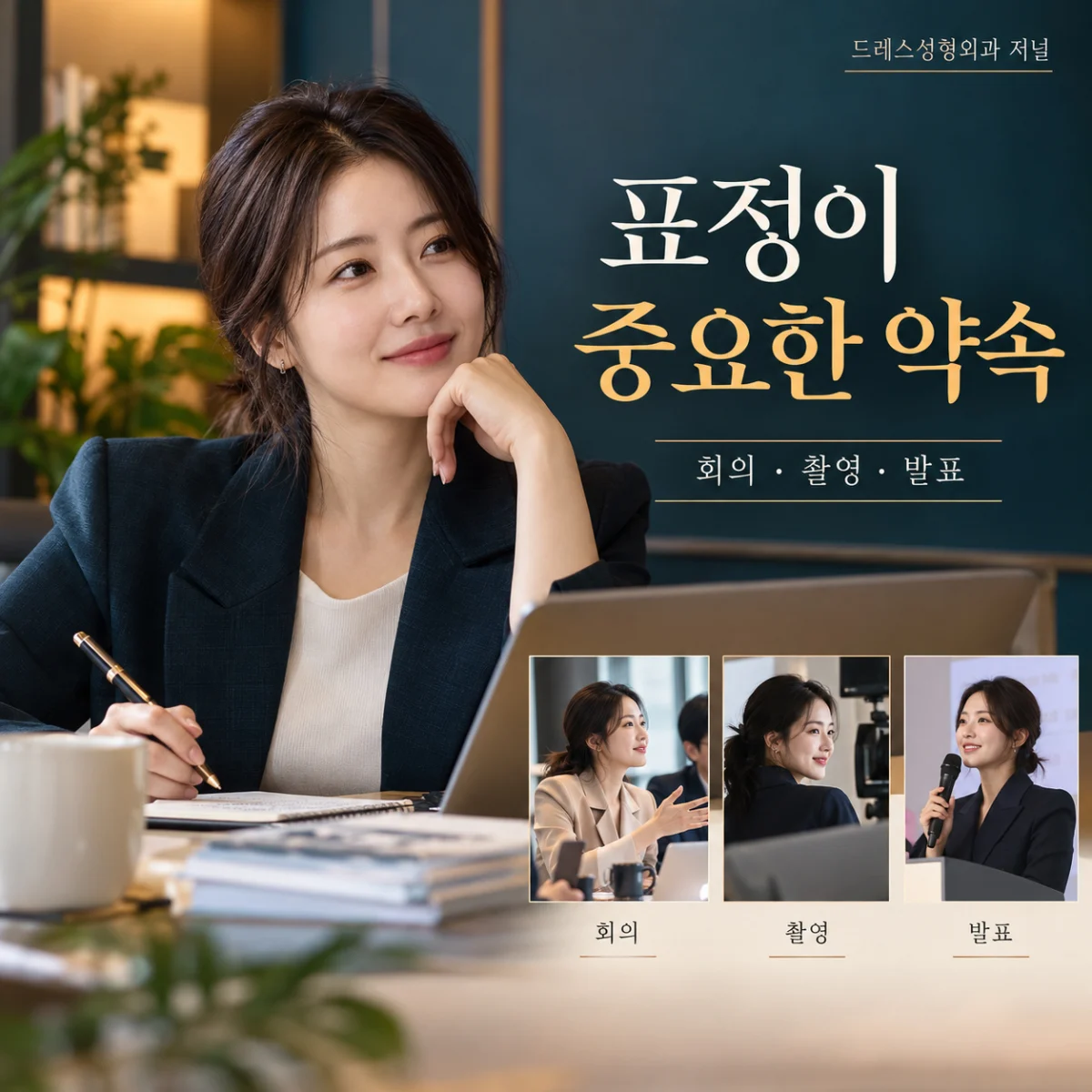 표정이 중요한 약속 — 회의 · 촬영 · 발표