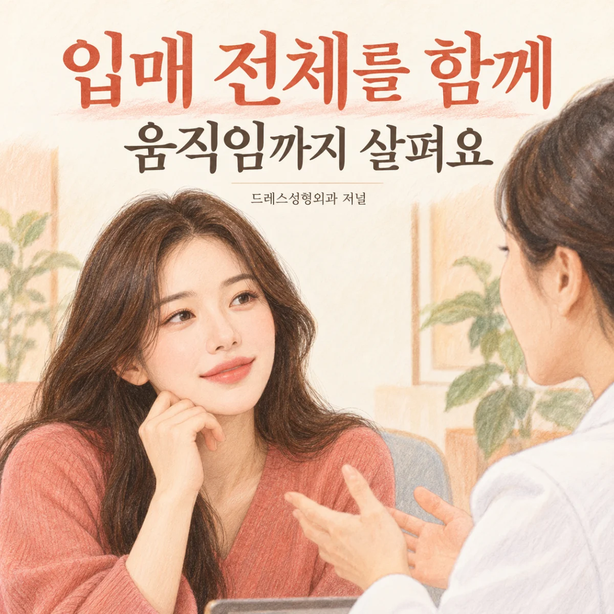 입매 전체를 함께 — 움직임까지 살펴요