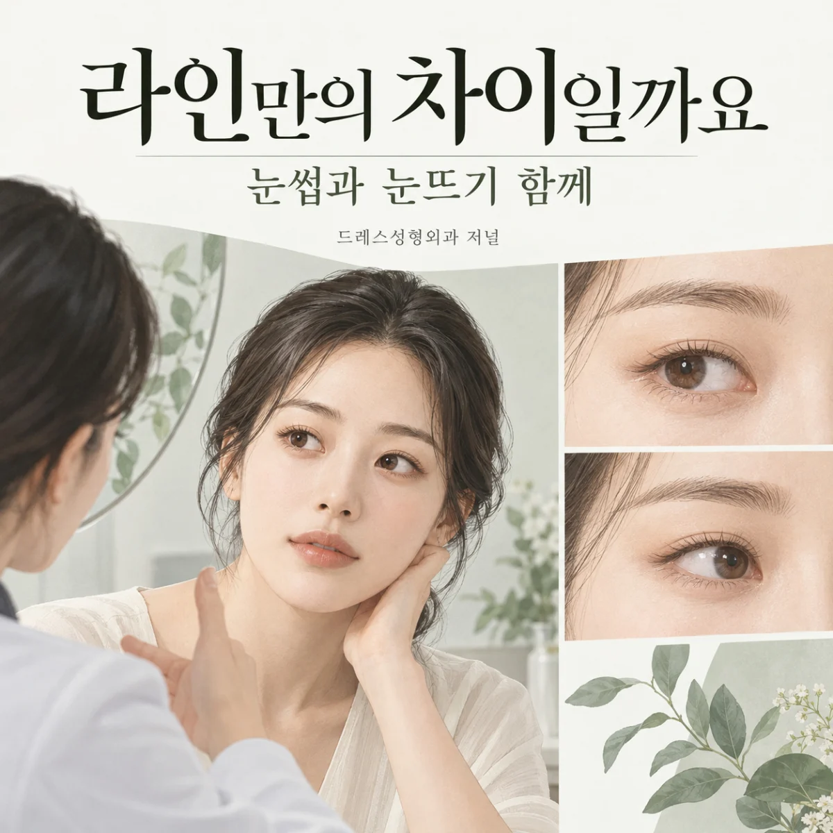 라인만의 차이일까요 — 눈썹과 눈뜨기 함께