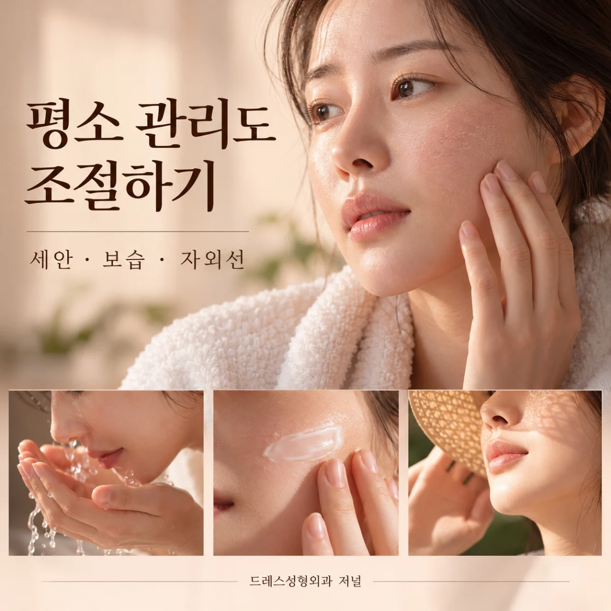 평소 관리도 조절하기 — 세안 · 보습 · 자외선