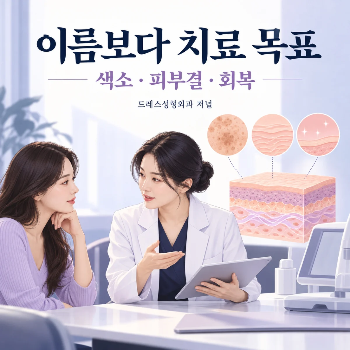 이름보다 치료 목표 — 색소 · 피부결 · 회복