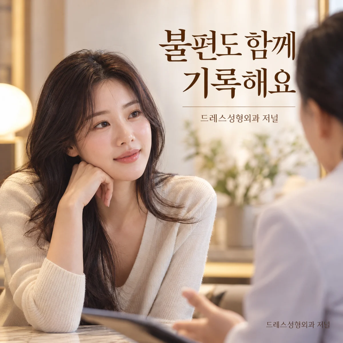 불편도 함께 기록해요 — 드레스성형외과 저널