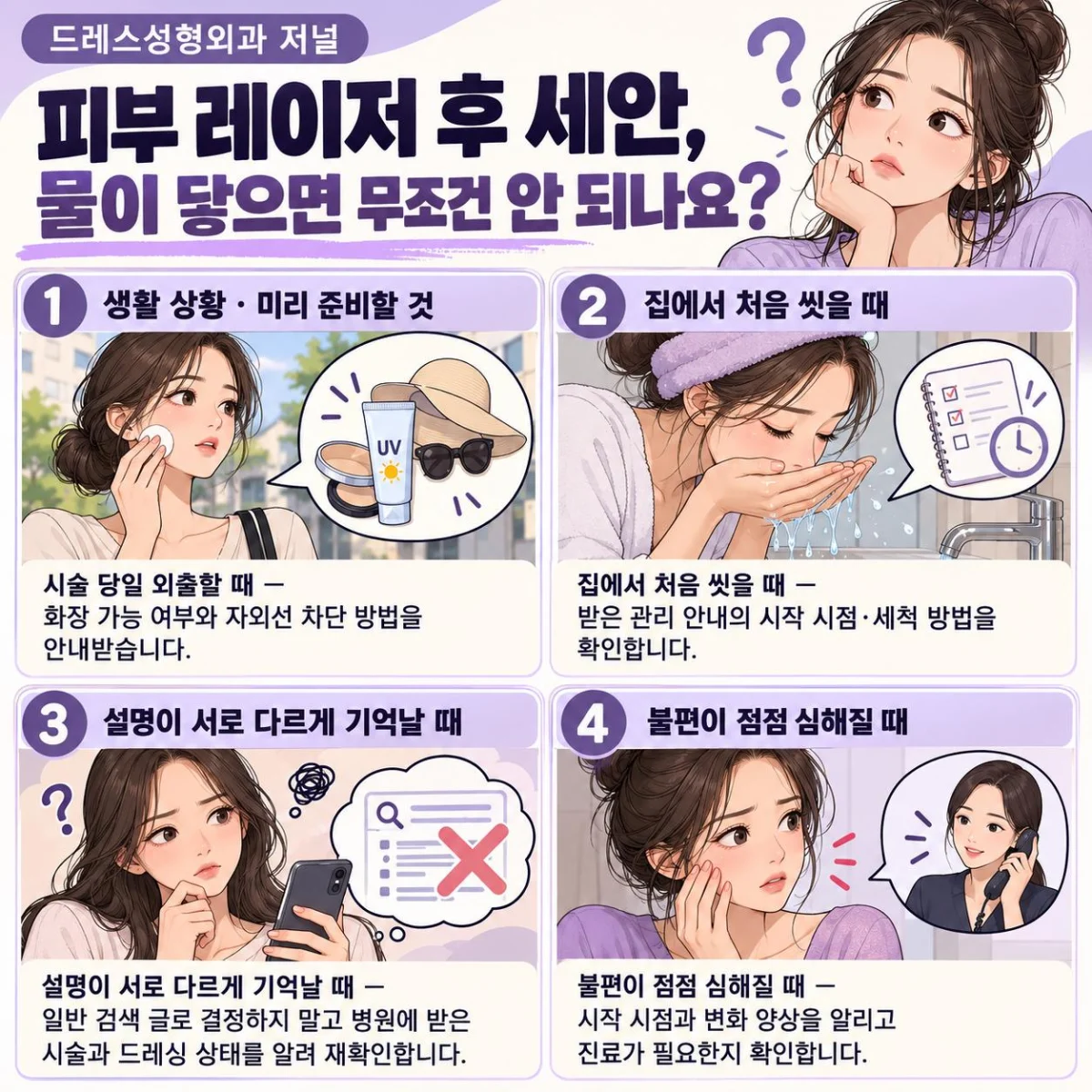 피부 레이저 후 세안, 물이 닿으면 무조건 안 되나요? — 준비와 행동 안내