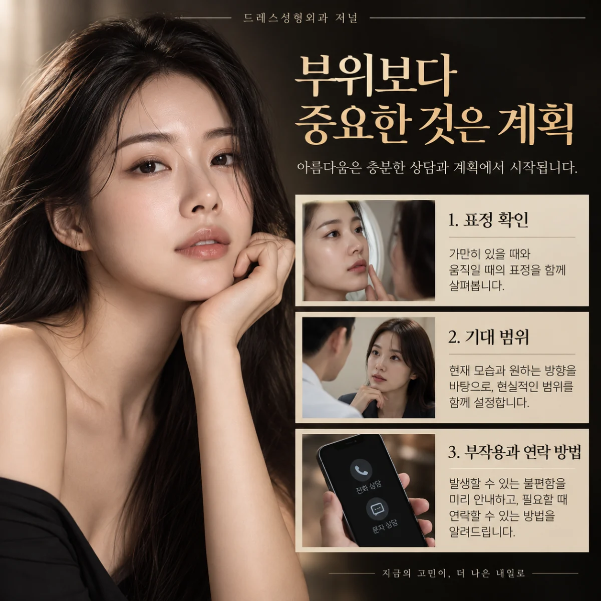 부위보다 중요한 것은 계획 — 이해를 위한 AI 생성 설명 이미지, 실제 환자 사례나 시술 결과가 아닙니다.