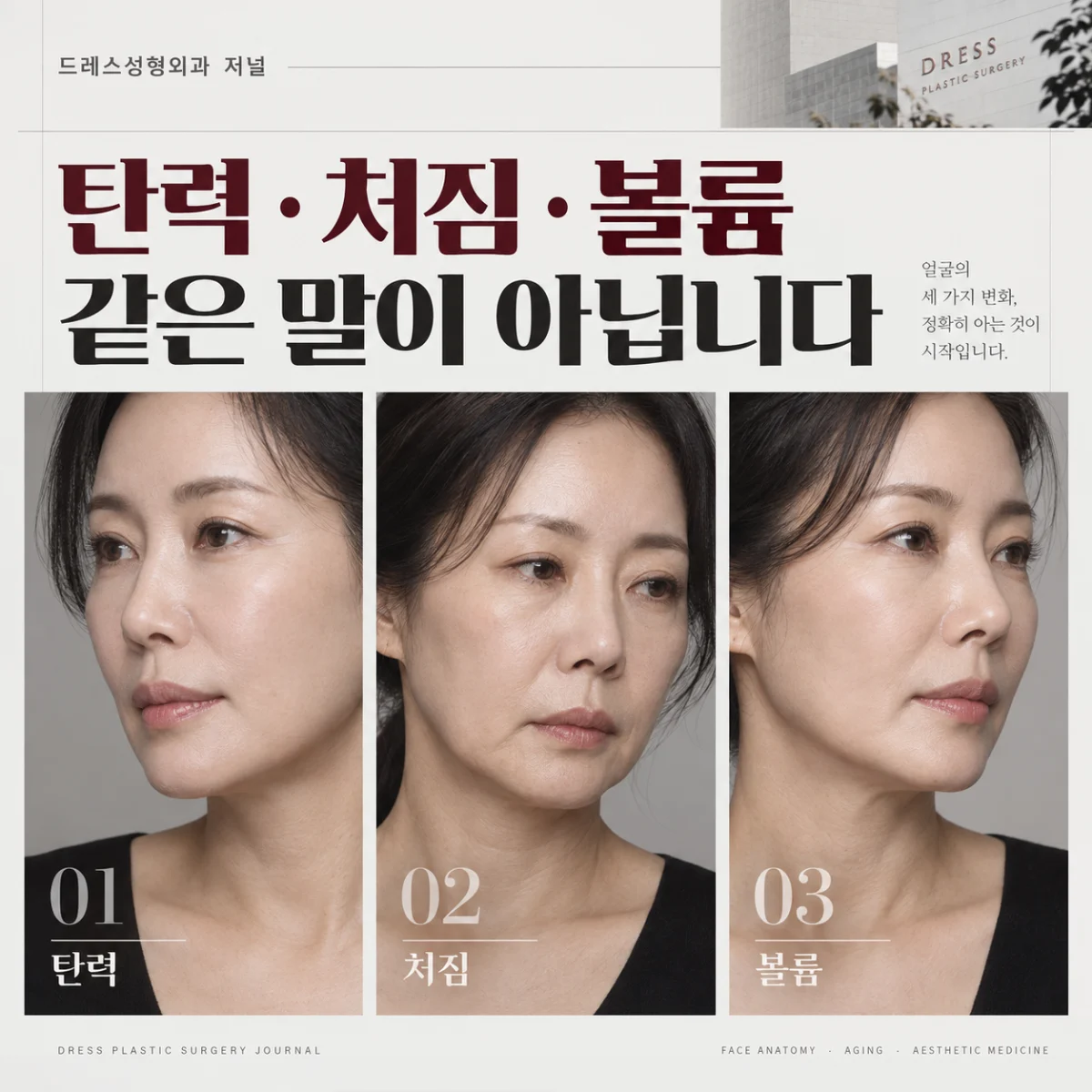 탄력 · 처짐 · 볼륨 같은 말이 아닙니다 — 이해를 돕기 위한 AI 생성 설명 이미지이며 실제 환자나 치료 결과가 아닙니다.