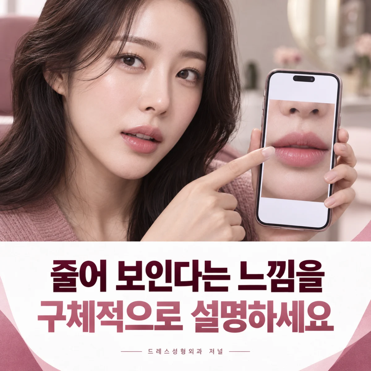 줄어 보인다는 느낌을 구체적으로 설명하세요 — 이해를 돕기 위한 AI 생성 설명 이미지이며 실제 환자나 치료 결과가 아닙니다.