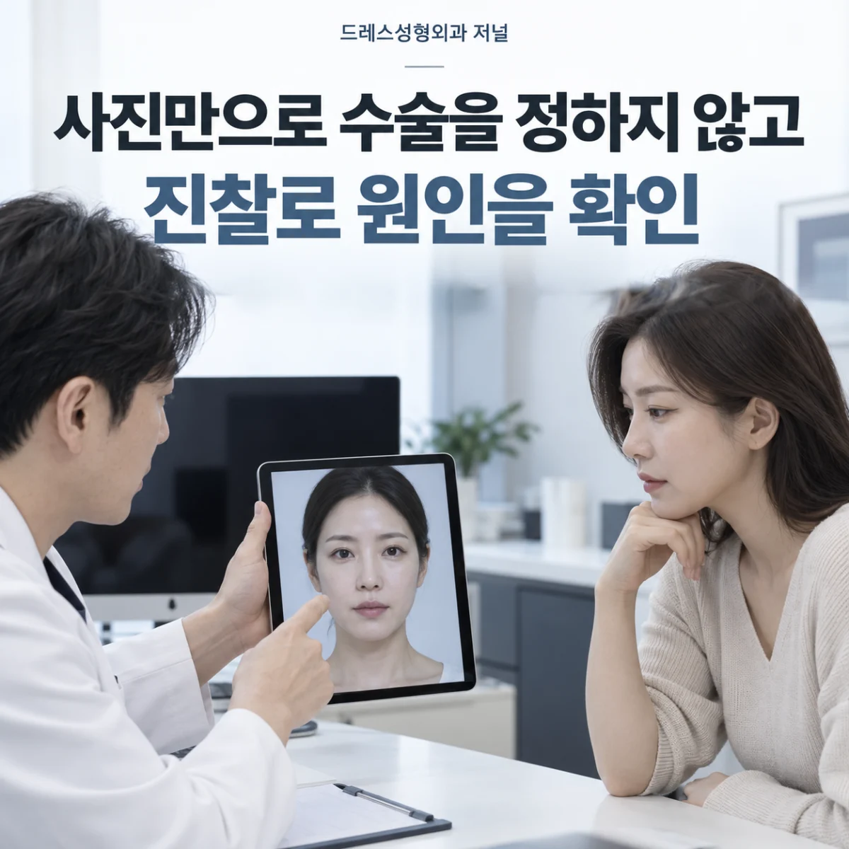 사진만으로 수술을 정하지 않고 진찰로 원인을 확인