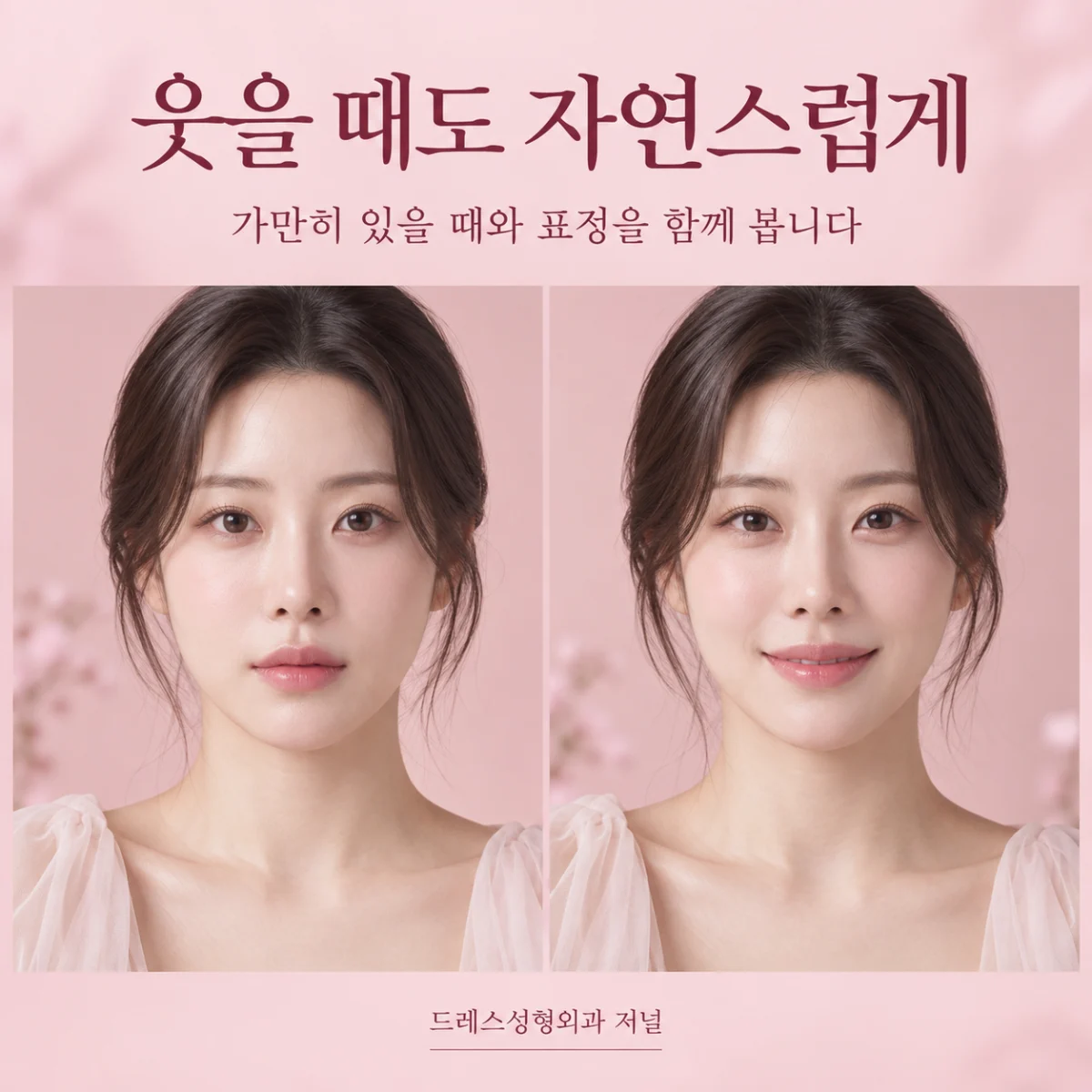 편안한 표정과 미소에서 보이는 입술