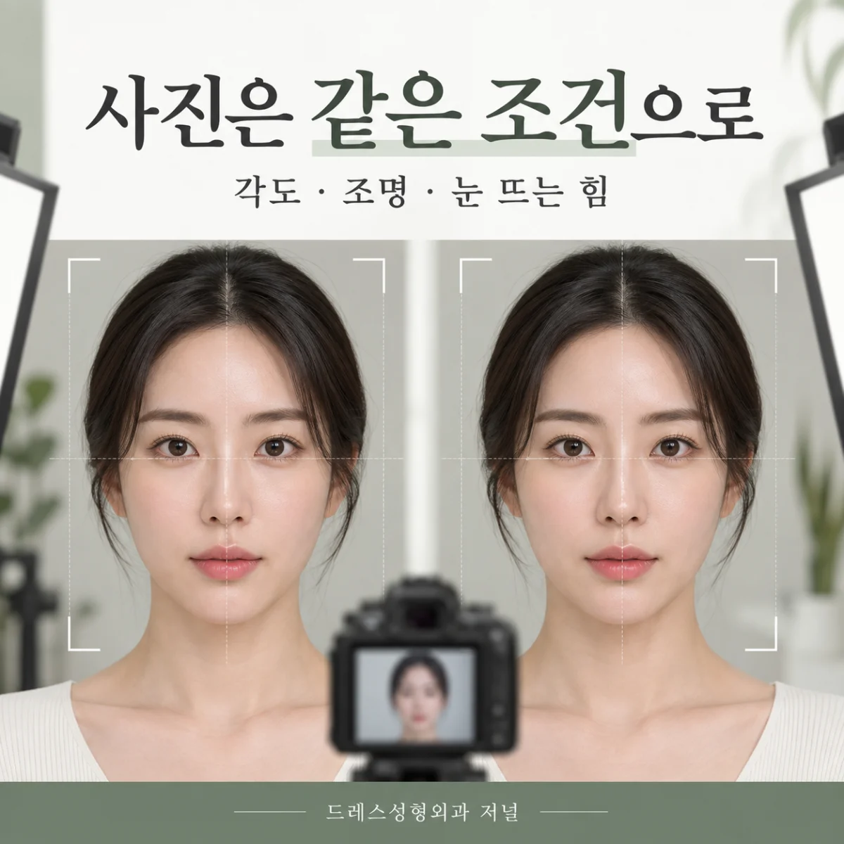 같은 조명과 각도로 눈을 관찰하는 사진