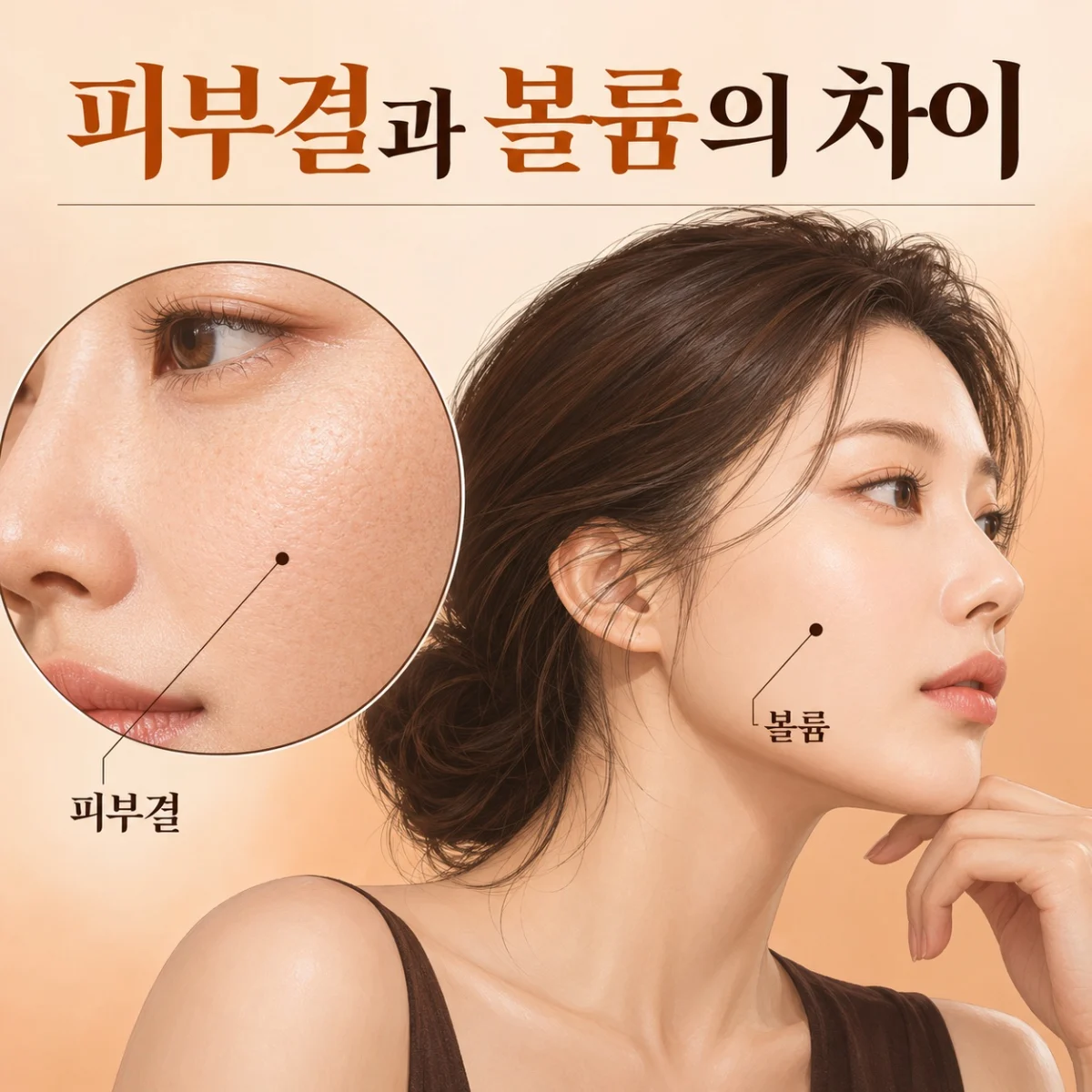 피부결과 얼굴 볼륨을 나누어 살펴보는 그림