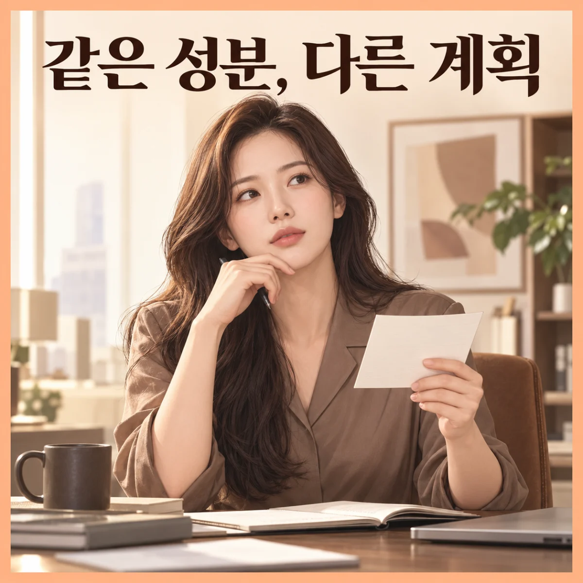 같은 성분이라도 시술 계획을 확인하는 인물 그림