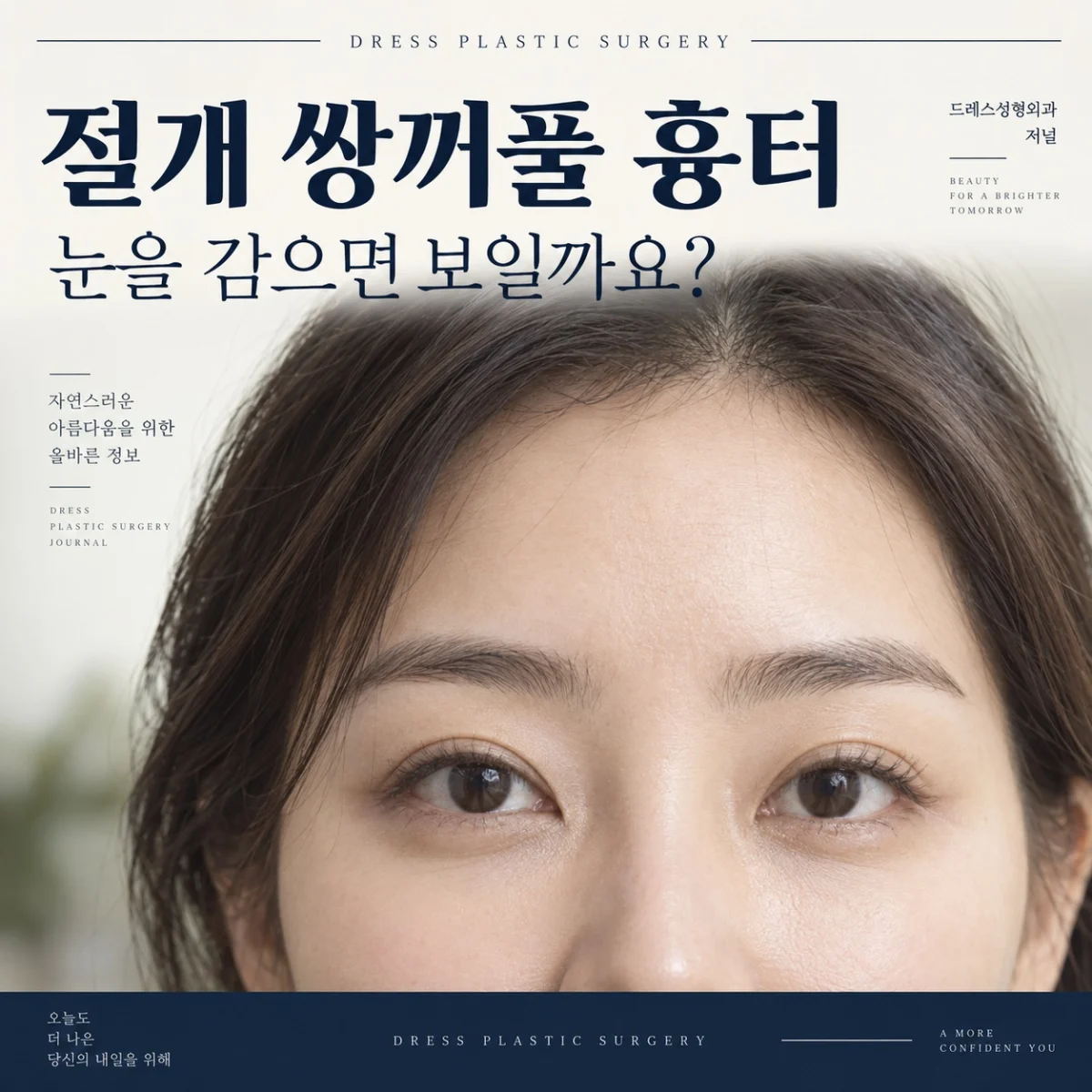 절개 쌍꺼풀 흉터를 소개하는 눈 주변 사진