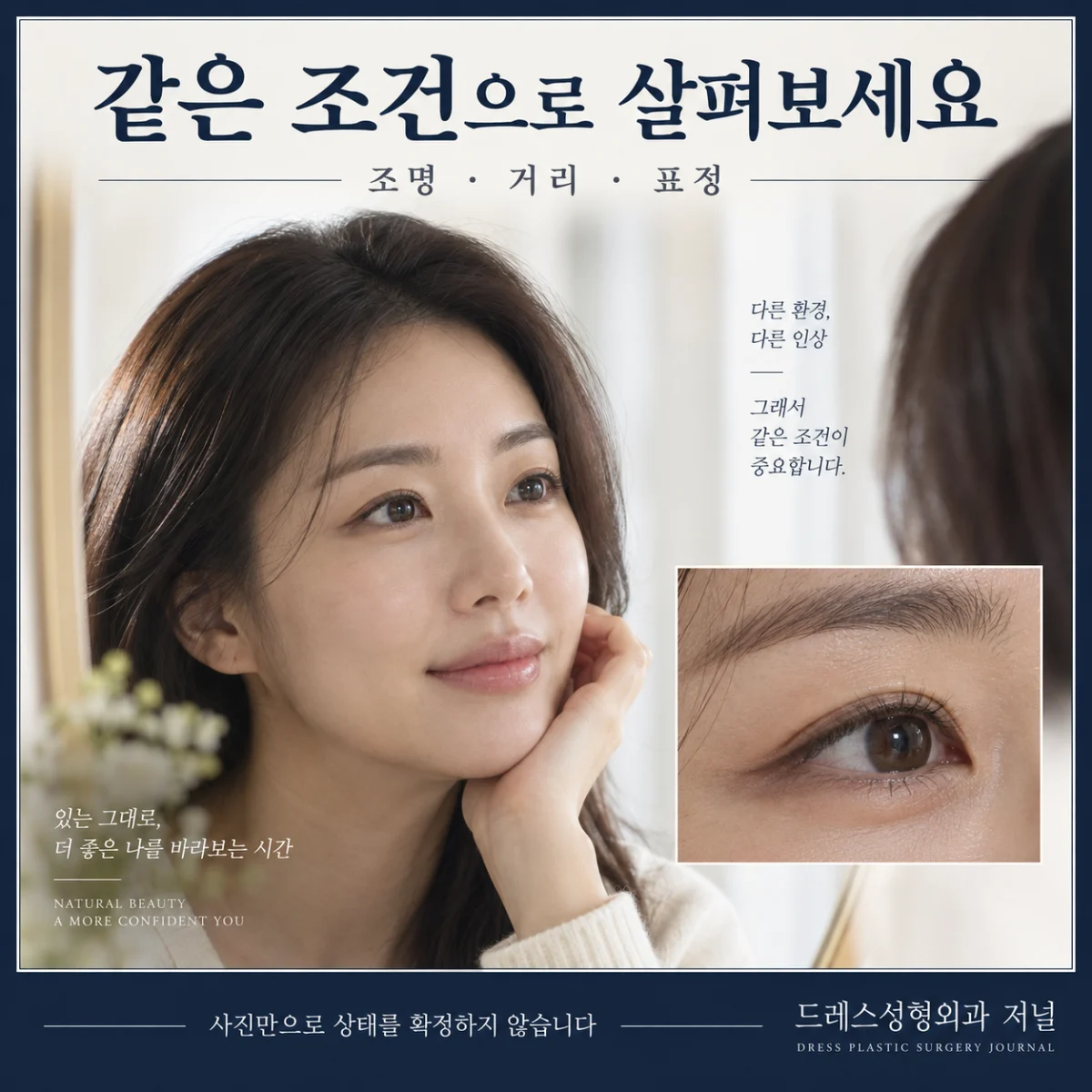 눈 주변을 같은 조명에서 관찰하는 사진