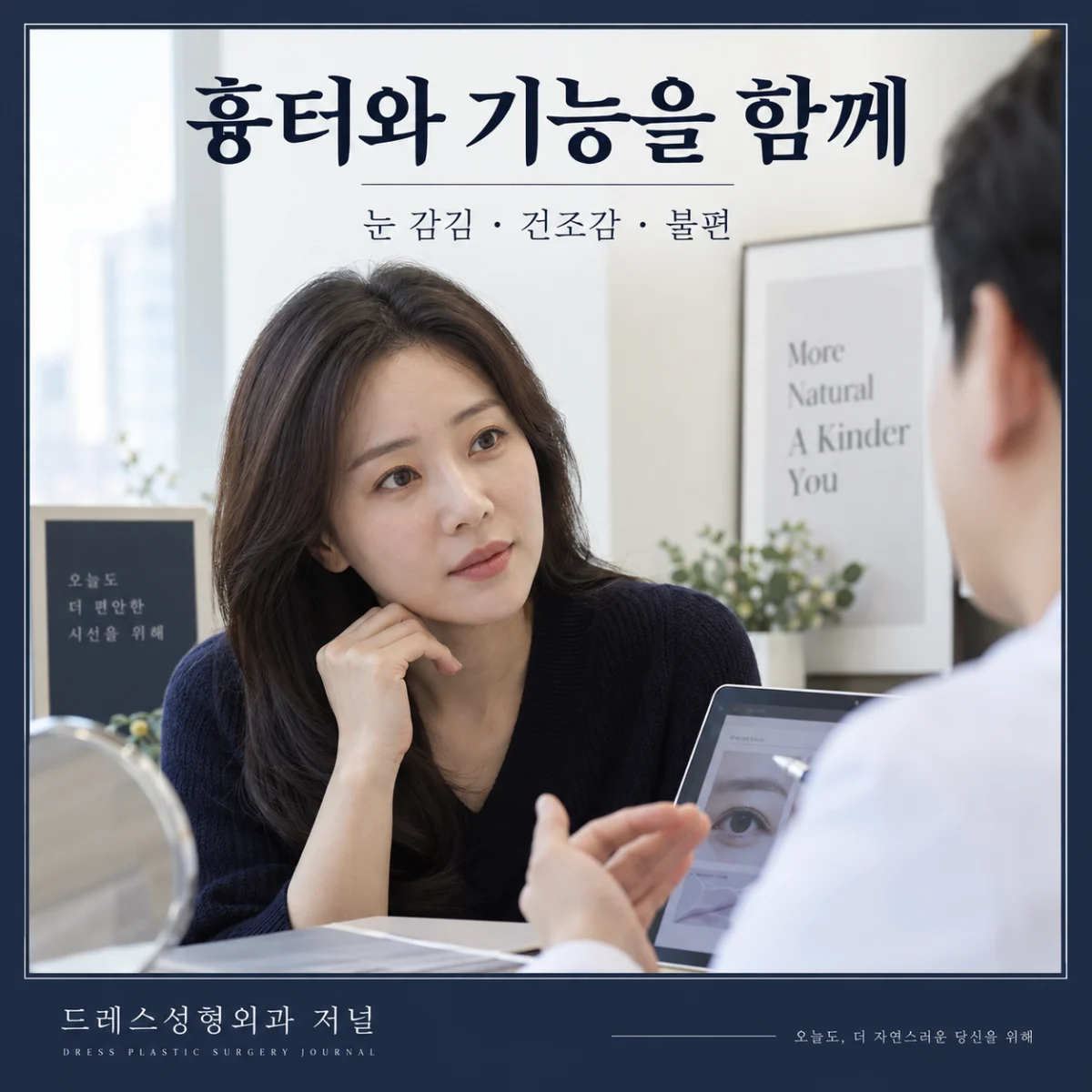 눈꺼풀 회복과 눈 감김을 상담하는 장면