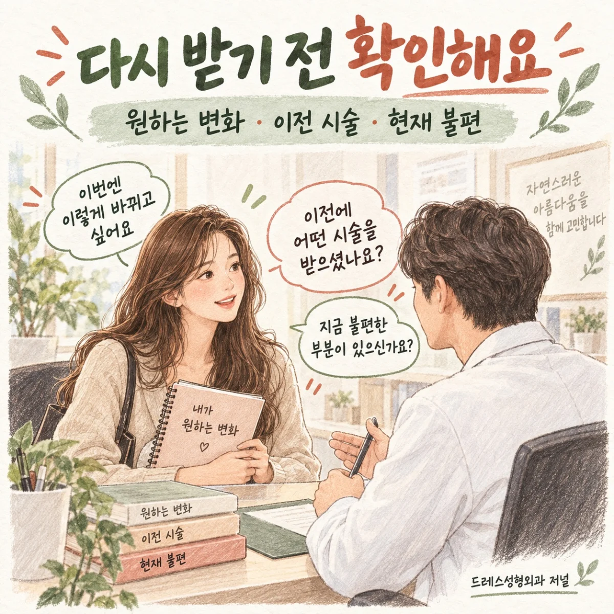 추가 시술보다 변화와 불편을 먼저 정리하는 상담 스케치