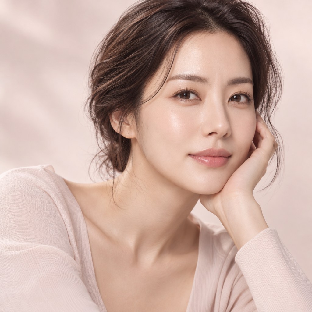 이마와 미간을 중심으로 담은 모델 이미지