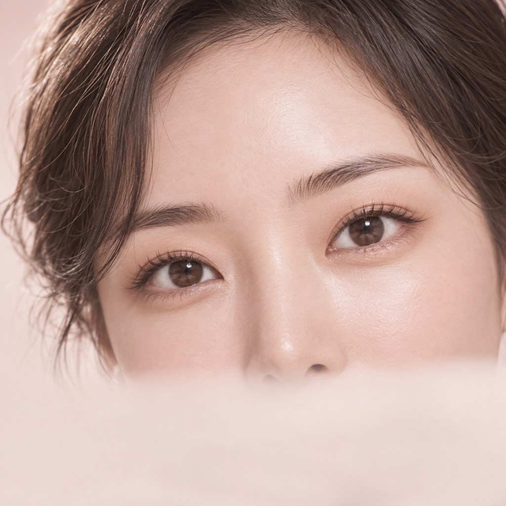 눈과 눈꺼풀을 중심으로 담은 모델 이미지