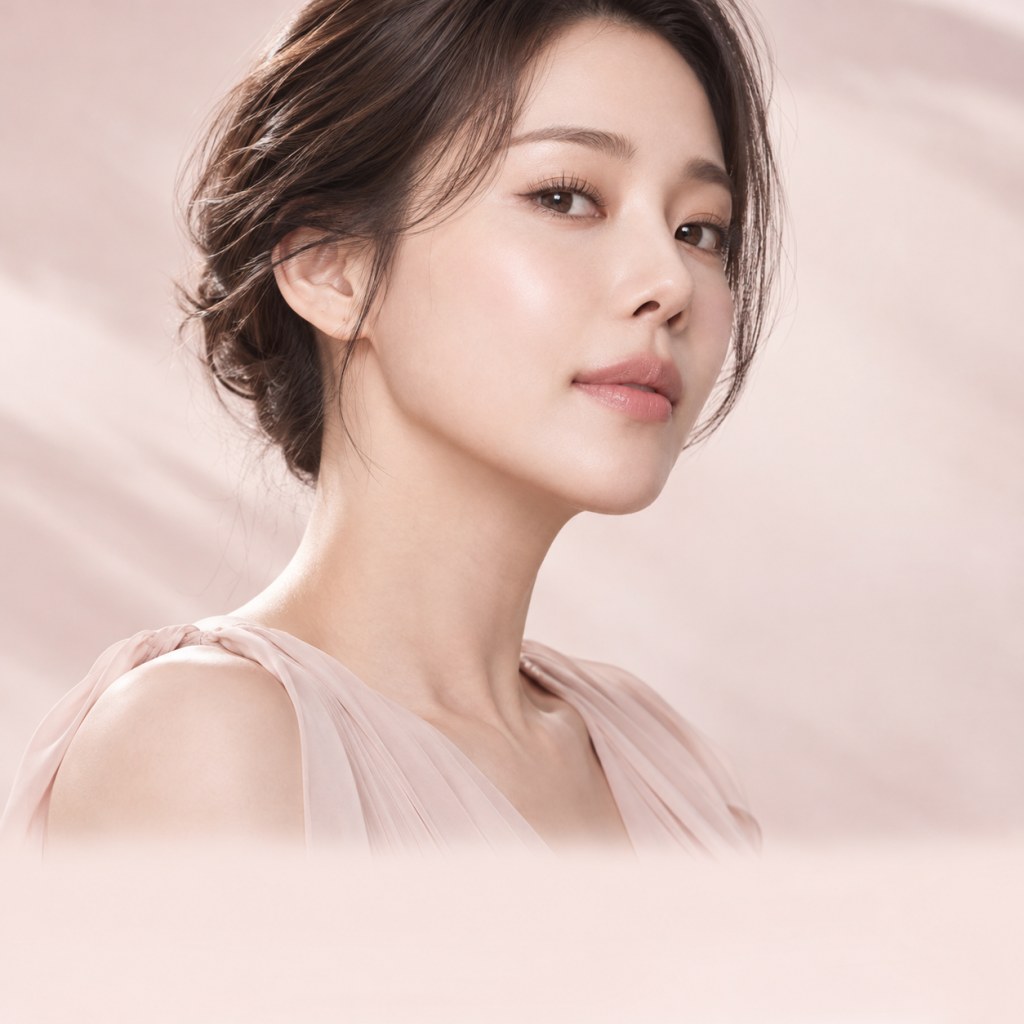 볼과 턱선을 중심으로 담은 모델 이미지