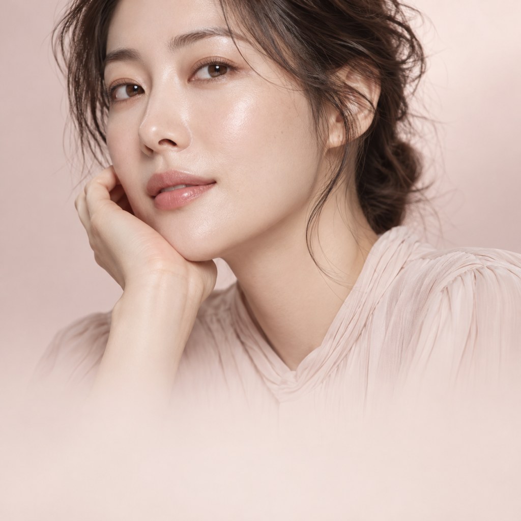 볼 피부를 중심으로 담은 모델 이미지